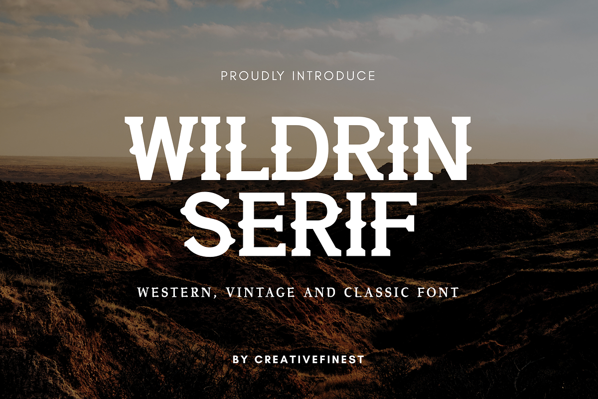 Wildrin Serif – Western Font, a Serif Font by Creativetacos (Photo 1 of 7)