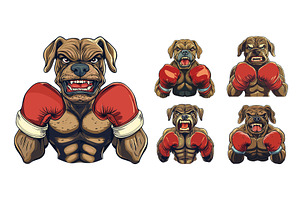 Cartoon aggressive bulldog with, an Animal Illustration by Stock-Smart-Start