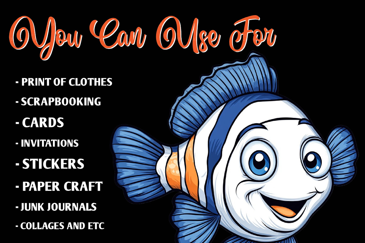 Cute Clownfish Clipart, an Illustration by CreationArt (Photo 3 of 9)