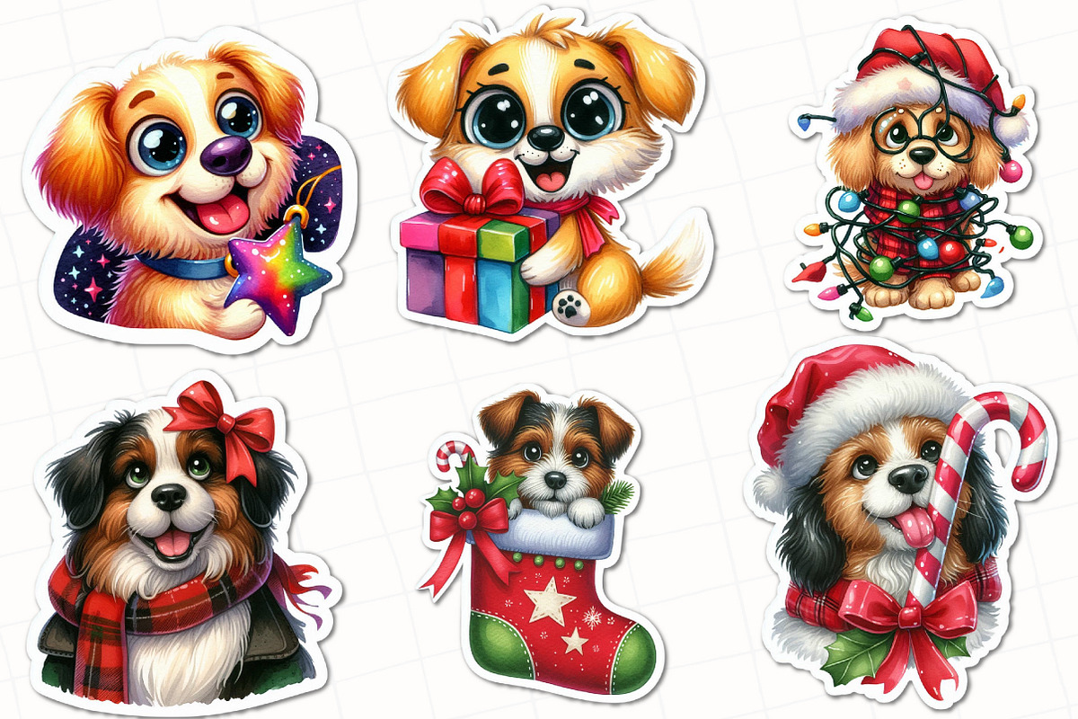 Christmas Dog Sticker Sublimation, an Illustration by OK Design (Photo 3 of 5)