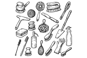 Cleaning Tools Pack, an Object Graphic by nikagraphic