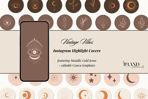 Vintage Vibes Highlight Covers, a Social Media Template by The Brand Alchemists