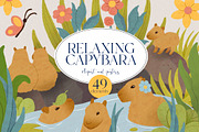 Relax Capybara Clipart, an Animal Illustration by LukaJreym (Thumbnail 1 of 8)