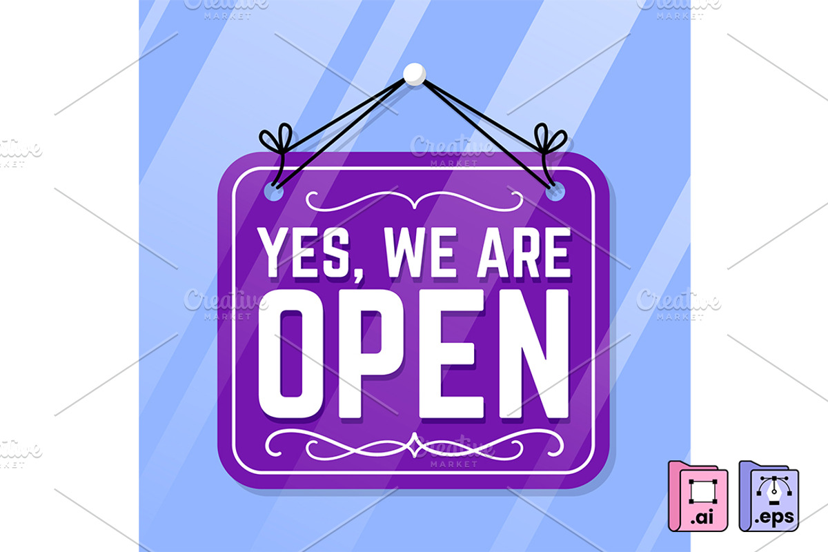 Yes, We are Open Sign, an Object Illustration by MISS CHATZ (Photo 2 of 3)