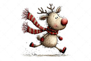 Funny Panic Reindeer Clipart, an Illustration by Craft Nest (Thumbnail 7 of 8)