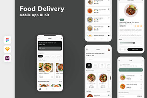 Food Delivery Mobile App UI Kit, an UI Kit Template by uicube