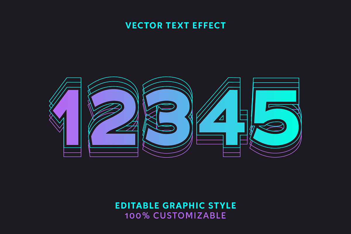 Gradient Layered Outline Text Effect preview 2