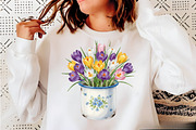 Watercolor Crocuses Clipart Bundle., an Illustration by SVGArt (Thumbnail 3 of 9)