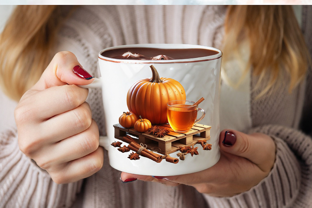 Watercolor Autumn Pumpkin Clipart Bu, an Illustration by SVGArt (Photo 7 of 8)