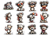 Whimsical Summer Teddy Bear Clipart, an Illustration by DreamArtGraphic (Thumbnail 3 of 4)