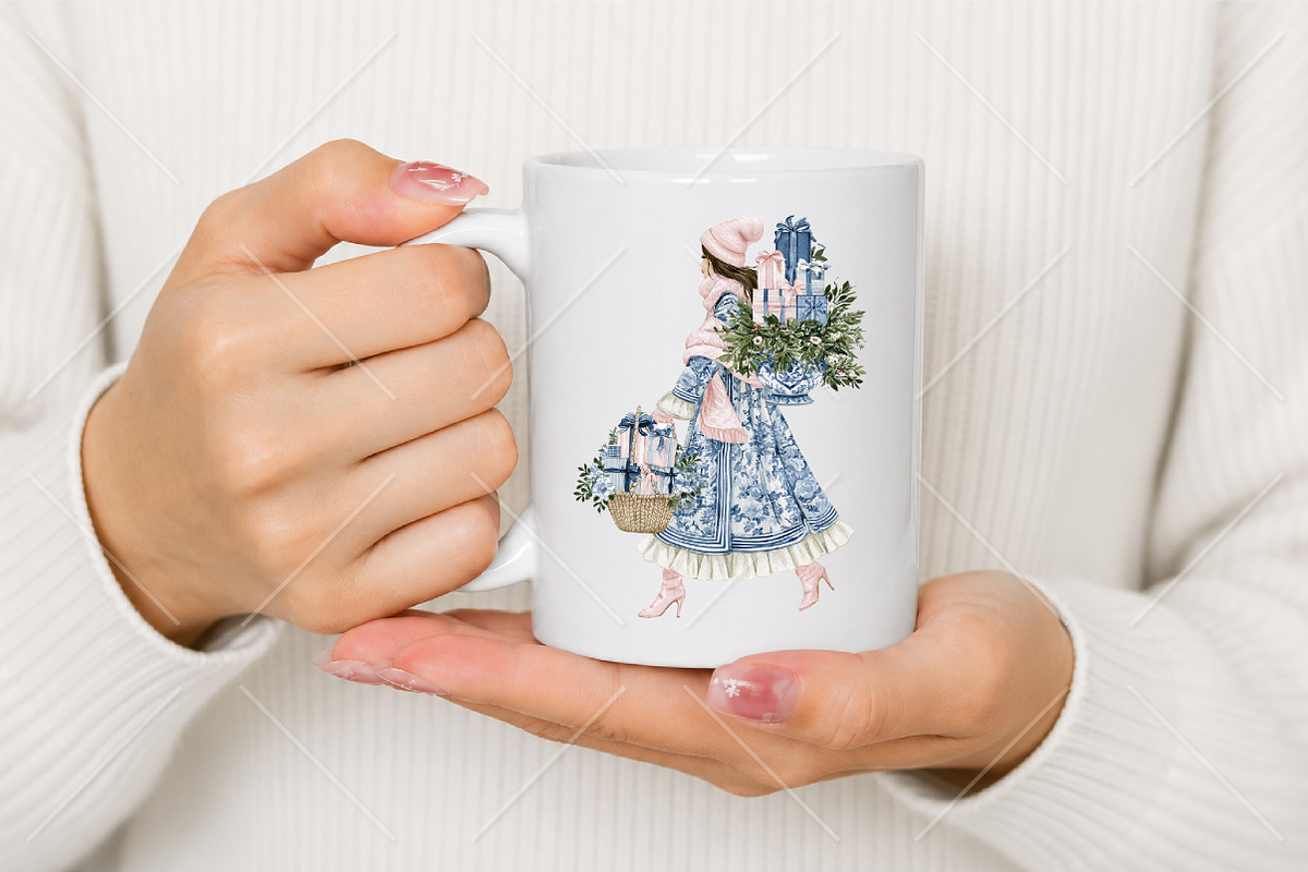 Watercolor Chinoiserie Christmas PNG, a Seasonal Illustration by Canvas Craft (Photo 9 of 10)