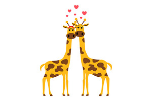 Valentine's Day Giraffe Couple