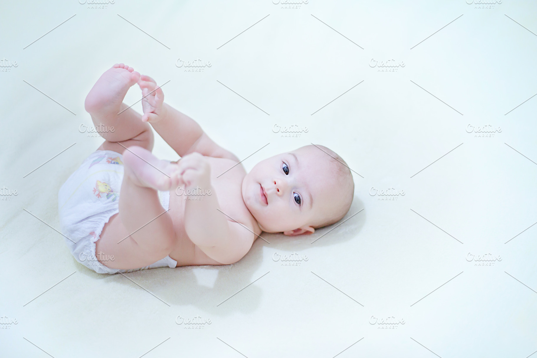 Cute baby boy wearing diaper stock photo containing baby and bath, a Person Photo by Rodica Ciorba