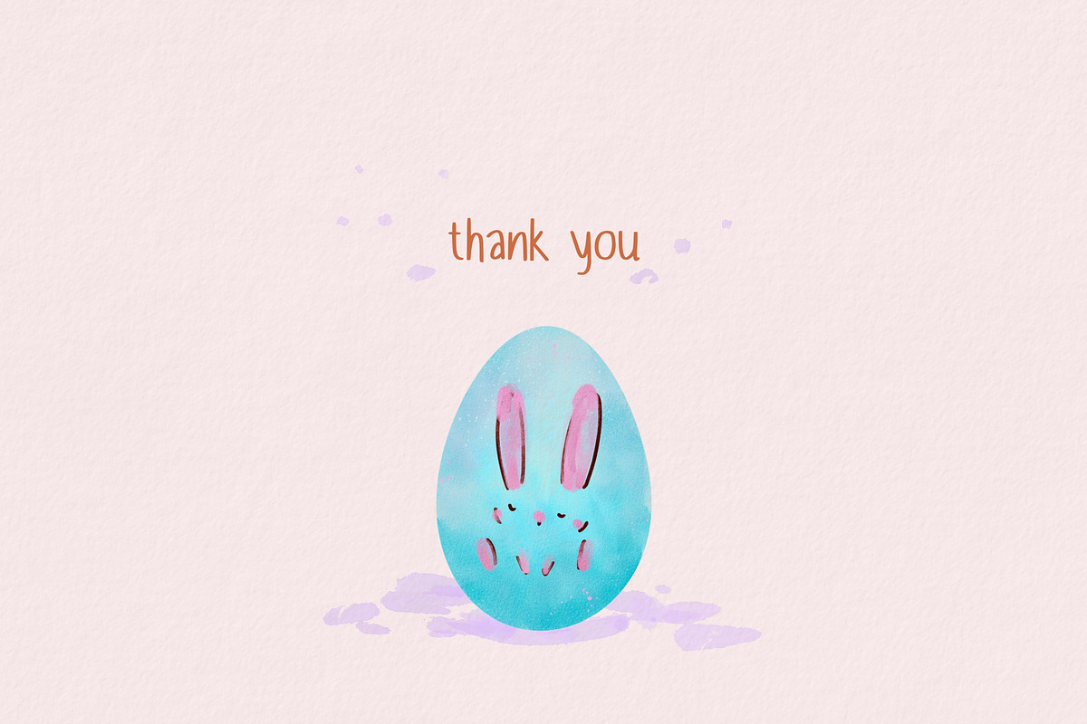 Hello Easter cute watercolor clipart, an Illustration by Annyillustration (Photo 6 of 6)