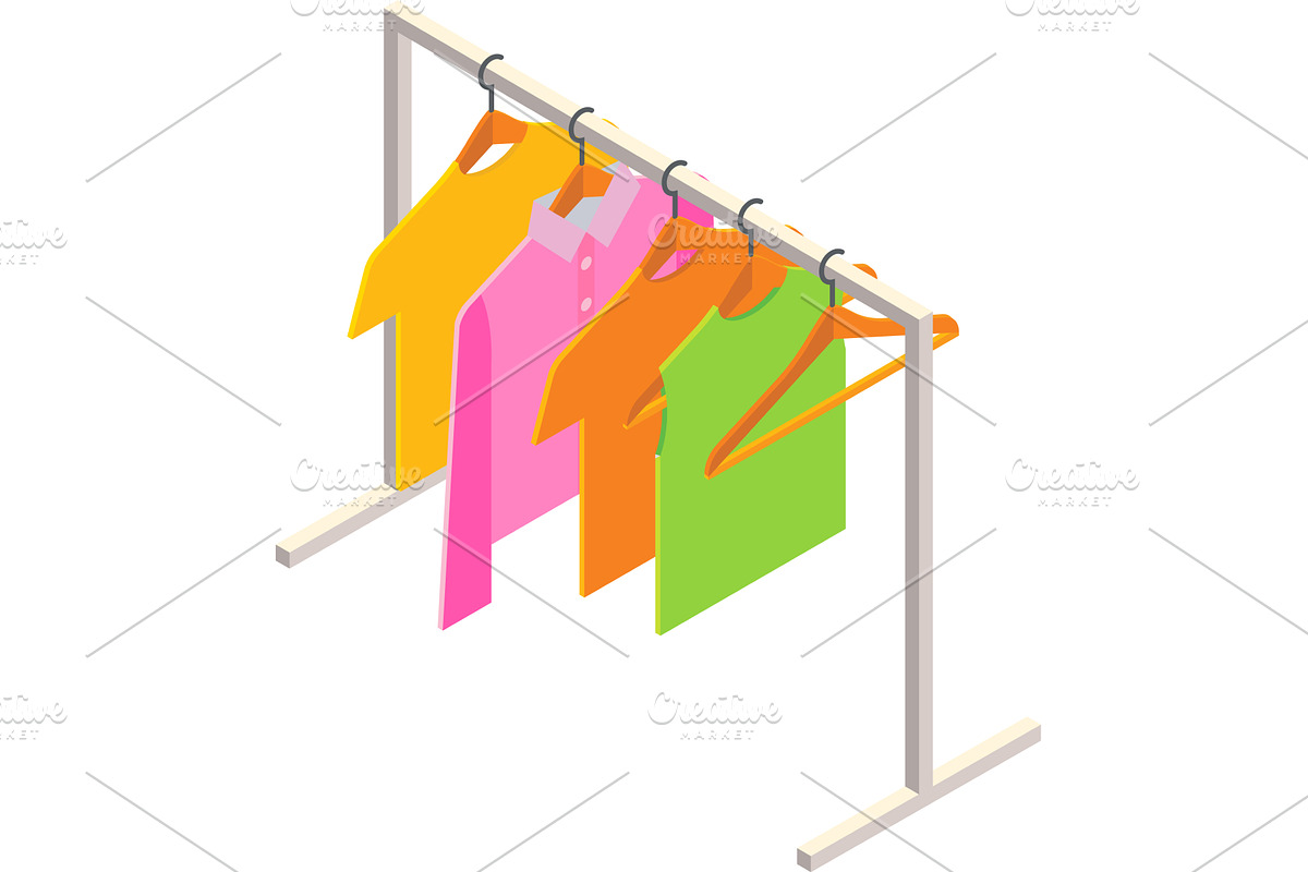 Clothes rack wardrobe stand with, an Object Illustration by SiberianArt