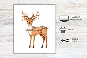 Watercolor Reindeer Christmas, an Illustration by Canvas Craft (Thumbnail 8 of 8)