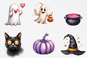 Watercolor Glittery Halloween Clipar, an Illustration by CrexoraLab (Thumbnail 2 of 5)
