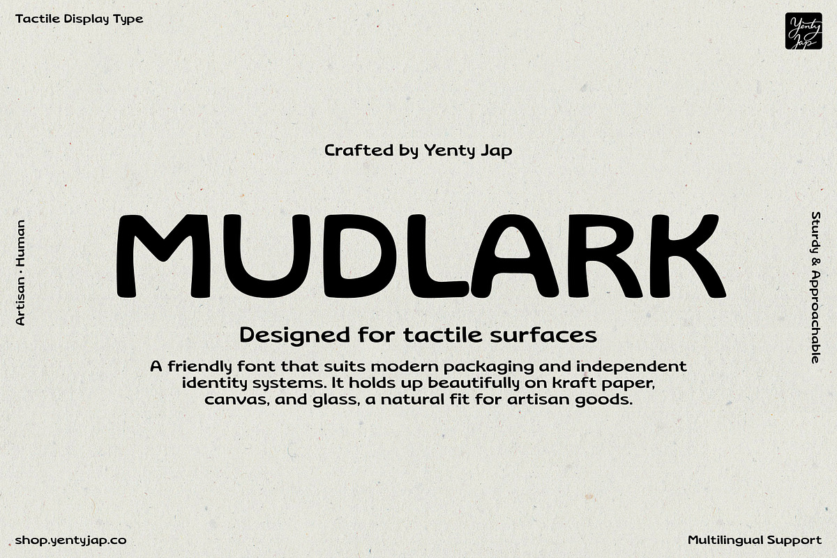 YJ Mudlark, a Sans Serif Font by YENTY JAP CO (Photo 1 of 13)