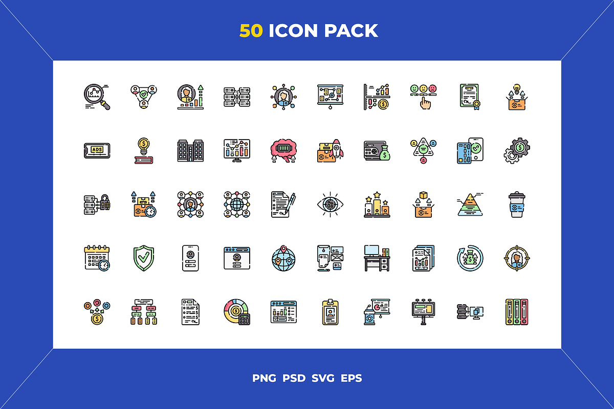 Business management icons, an Outline Icon by Wencory (Photo 1 of 2)