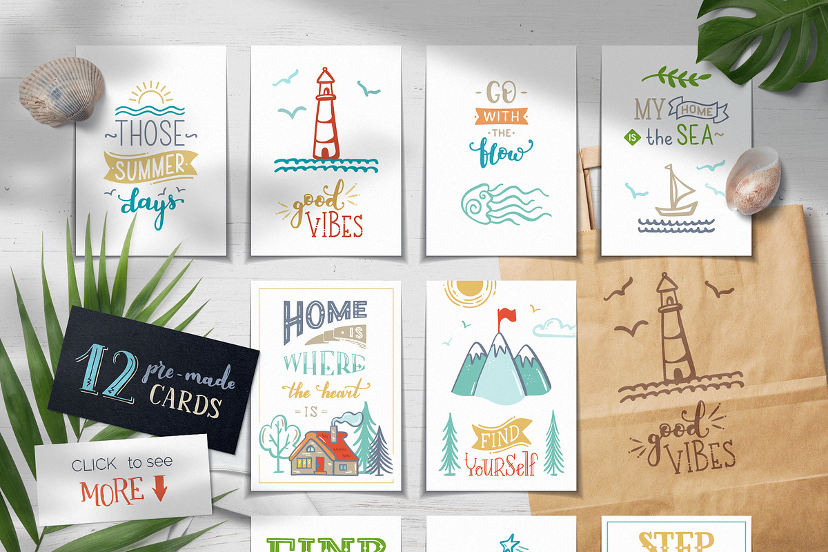 THOSE SUMMER DAYS lettering&clipart, an Illustration by MaljukArt (Photo 9 of 14)