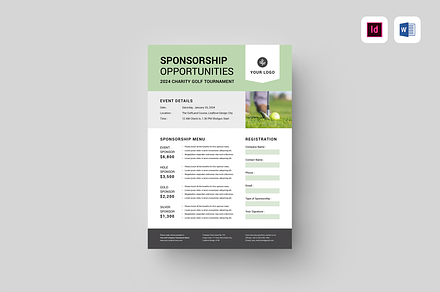 Golf Event Sponsorship Form, a Flyer Template by Leaflove