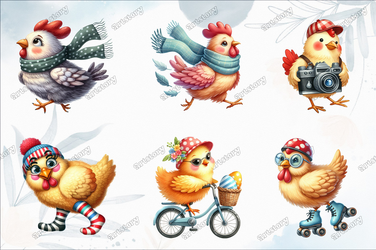 Funny Chicken Clipart, an Illustration by designcity5 (Photo 3 of 5)