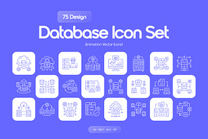 Animated Database Icons Set, an Outline Icon by Prosymbols