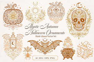 Mystic Autumn Halloween Ornaments