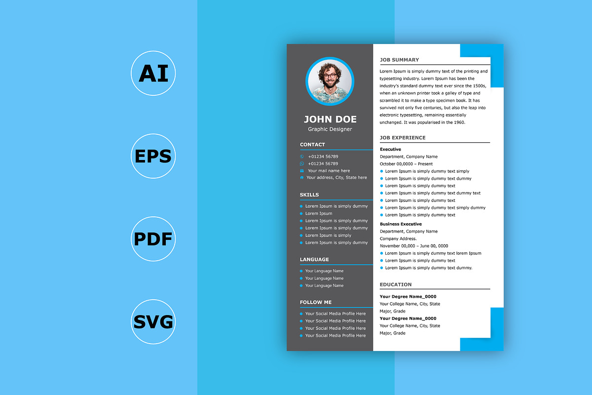 Modern Professional Resume Template, a Resume Template by Annudesign (Photo 3 of 5)