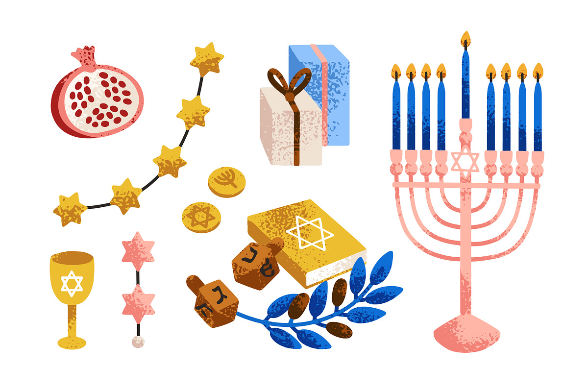 Hanukkah, Jewish holiday items set, an Object Illustration by Good Studio (Photo 3 of 4)