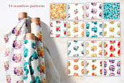 Watercolor Pompon Dahlia flower, a Card Template by Boo Guevara Shop (Thumbnail 3 of 15)