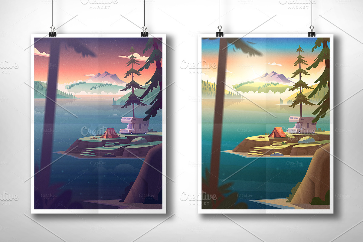 Summer mountain lake landscape, a Wallpaper Graphic by VectorVision (Photo 9 of 11)
