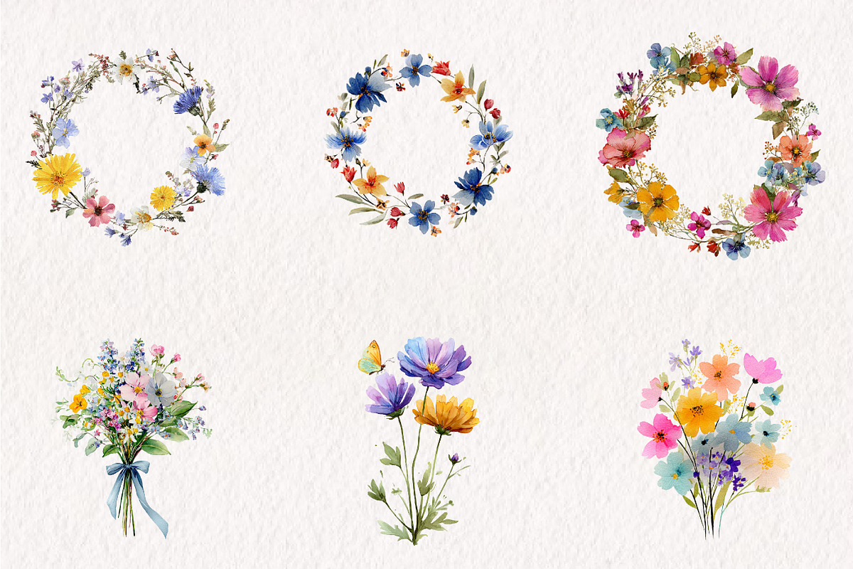 Watercolor Wildflower Clipart Bundle, an Illustration by CreationArt (Photo 6 of 7)