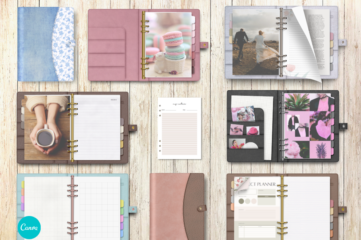 Ring Bound Planner Mockup for Canva, a Books & Magazine Mockup by Mockup Scene (Photo 22 of 22)
