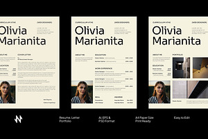 Minimal Resume And Cover Letter, a Resume Template by Neermana