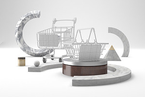 Abstract Shopping Cart Mockup, an Advertising Mockup by Qaleb Studio
