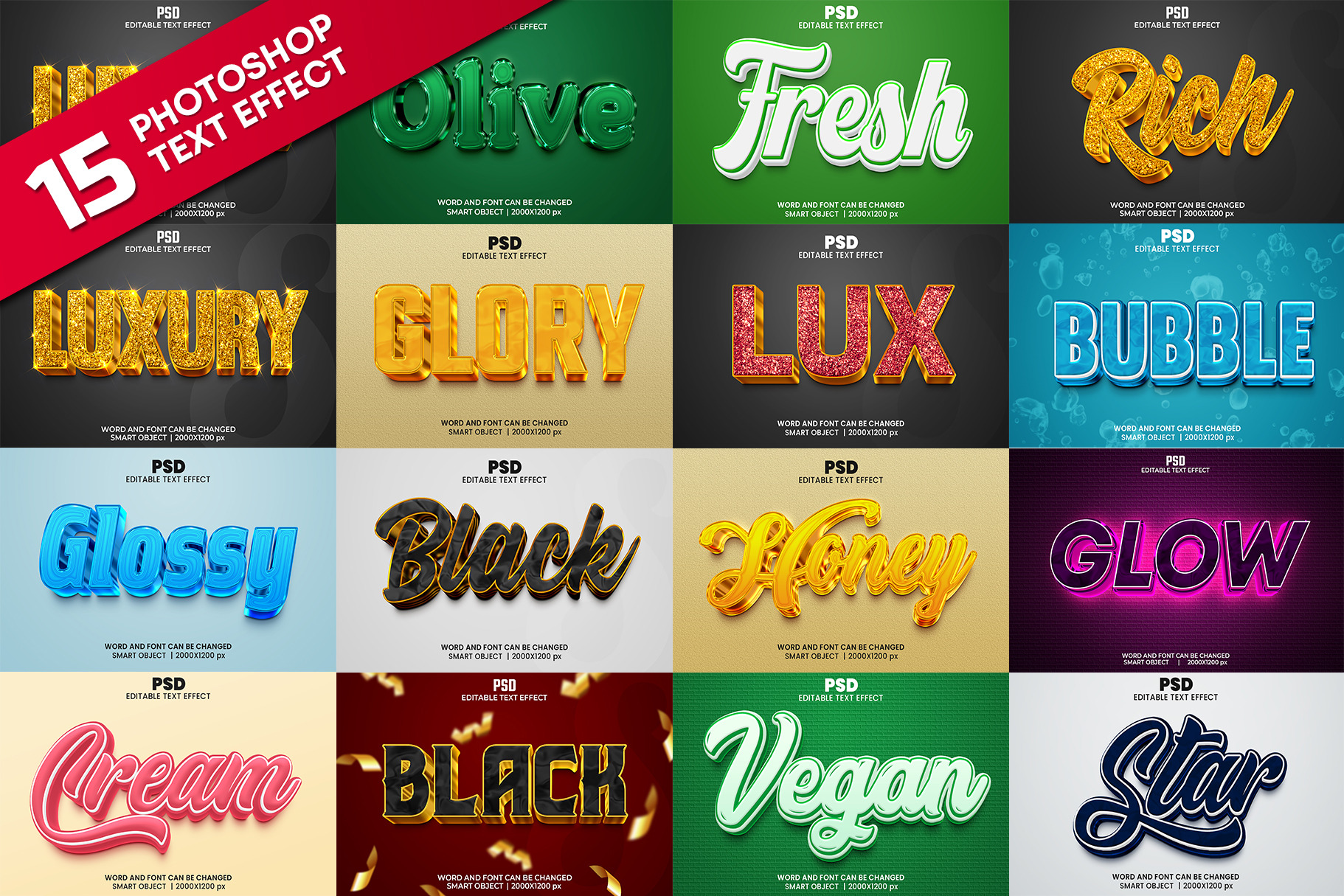 3d Text Effect Bundle For Photoshop, A Layer Style Add-on By Bdrobin