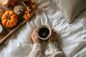 Cozy fall morning: coffee decor, a Photo by Beautiful things