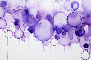 Dripping Purple Bubbles Watercolor, a Decorative Illustration by Beautiful things