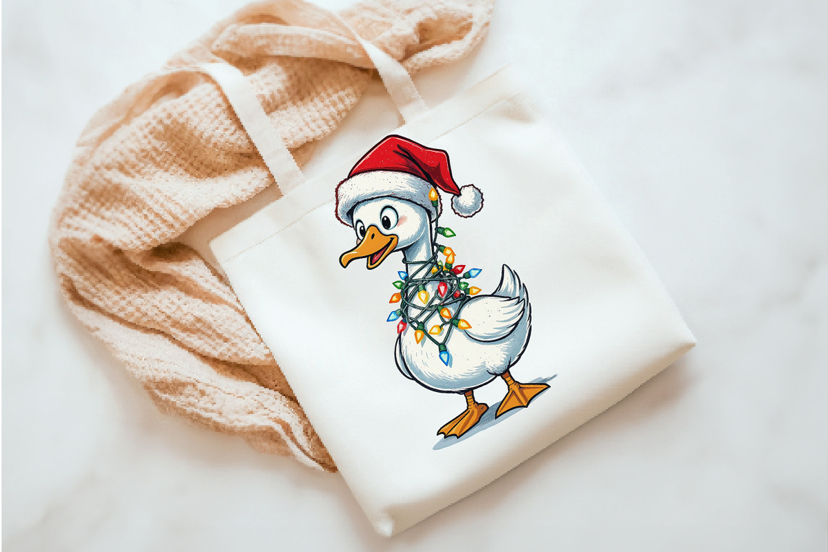 Funny Goose Christmas Png, an Illustration by Watercolor design (Photo 3 of 3)