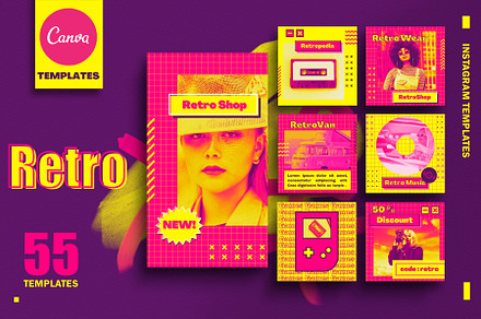 Retro Vibes Canva Instagram Template