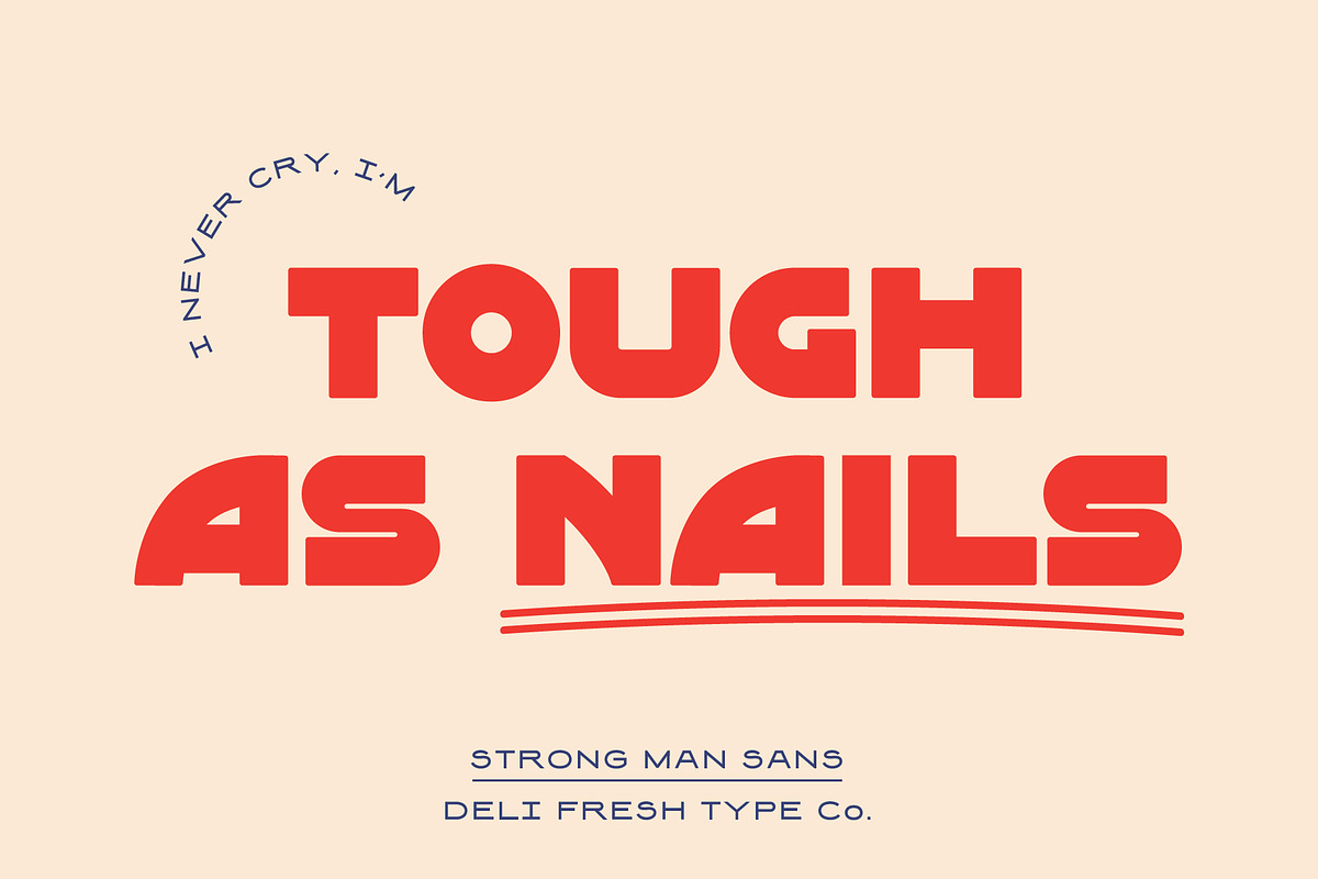 Strong Man Sans: Heavy Display Font, a Font by DeliFreshTypeCo. (Photo 5 of 7)