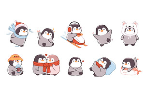 Kawaii penguin character. Cute, an Animal Illustration by YummyBuum