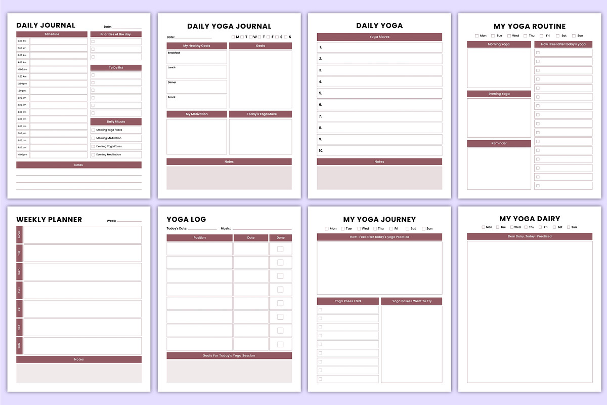 2026 Mind & Body Yoga Journal Canva, a Stationery Template by Mustafiz (Photo 4 of 7)