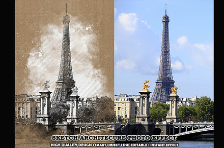 Sketch Architecture Photoshop Effect, an Action Add-On by 3d_model_tifotizi