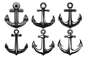 Nautical anchors in vintage vectors, an Object Graphic by Billah Hub