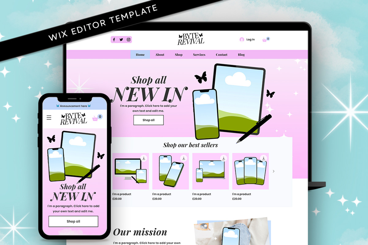 Wix Template for Digital Products, a Wix Template by Template Twist Shop (Photo 1 of 10)
