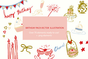 Vector Elements Birthday Pack