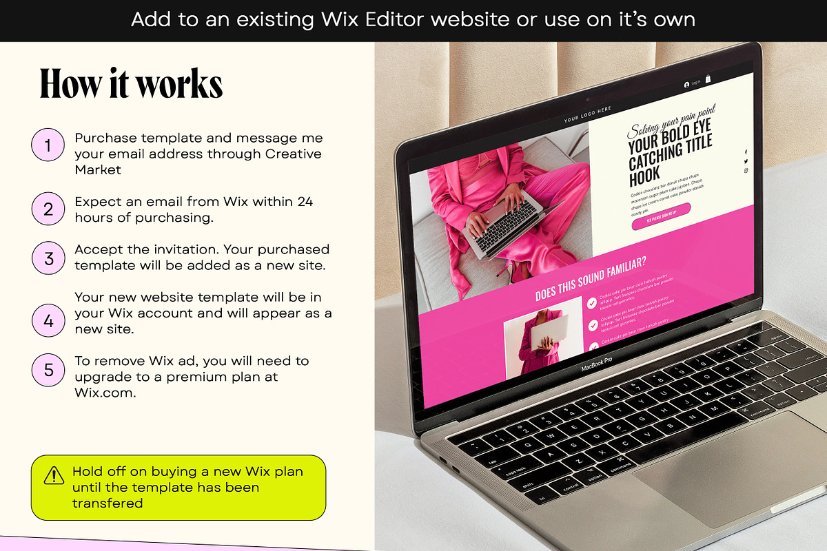 Pink Feminine Faceless Sales Page, a Wix Template by Template Twist Shop (Photo 5 of 10)