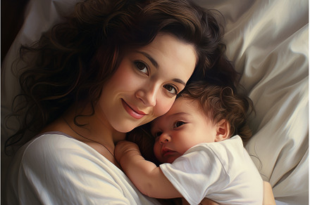 Blissful Happy mother baby. Generate, a Person Photo by Ylivdesign